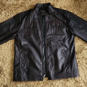 BKE tobacco brown leather jacket